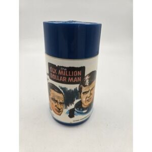 Vintage 1974 Six Million Dollar Man Thermos Aladdin Industries COMPLETE